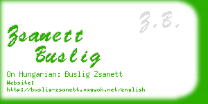 zsanett buslig business card